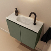 MONDIAZ TURE-DLUX Meuble de toilettes 60 cm Army. EDEN vasque Opalo position milieu. Avec 1 trou de robinet. SW1104204