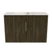 Mondiaz JOYA-DLUX 60cm meuble de salle de bains - couleur Shadow - Vasque FAYE position Gauche 1 trou de robinet couleur Frappe. SW1422664