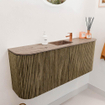 Mondiaz JOYA-DLUX 103.2cm meuble de salle de bains - arrondis gauche et droite couleur Dusk - Vasque FAYE position Milieu 1 trou de robinet couleur Arena. SW1425791