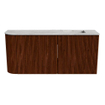 Mondiaz JOYA-DLUX 91.6cm toiletmeubel - ronding links kleur Ruby - Wastafel FAYE positie Rechts Zonder kraangat kleur Glace. SW1423589