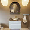 Mondiaz VICA-DLUX Ensemble de meuble de salle de bain - 70cm - meuble sous-vasque argile - 2 tiroirs - lavabo encastrée nuage milieu - 1 trou de robinet - version haute 60cm - lave SW1086791