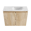 MONDIAZ TURE-DLUX Meuble toilette - 60cm - Washed Oak - EDEN - vasque Opalo - position droite - sans trou de robinet SW1104641