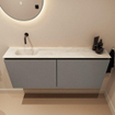 MONDIAZ TURE-DLUX Meuble WC 120 cm Smoke. Lavabo EDEN Ostra position gauche. Sans trou de robinet. SW1105107