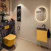 MONDIAZ TURE-DLUX 40cm toiletmeubel Ocher. EDEN wastafel Lava positie links. Met 1 kraangat. SW1103867