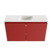 MONDIAZ TURE-DLUX Meuble toilette - 80cm - Fire - EDEN - vasque Ostra - position centrale - sans trou de robinet SW1104852