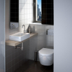 Clou Flush 2 Plus fontein 42.5x10.5cm voorbewerkt kraangat mineraalsteen Wit SW9384