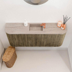 Mondiaz JOYA-DLUX 103.2cm toiletmeubel - ronding links en rechts kleur Dusk - Wastafel FAYE positie Midden 1 kraangat kleur Saba. SW1426107