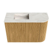 Mondiaz JOYA-DLUX 61.6cm toiletmeubel - ronding rechts kleur Oak - Wastafel FAYE positie Links Zonder kraangat kleur Ostra. SW1422219