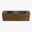 Mondiaz CIRO-DLUX Meuble de salle de bains - 170x45x50cm - Lavabo en solid surface Lava - 2 vasques Double - sans trous de robinetterie - 4 tiroirs - Dusk SW1533065