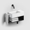Clou New Flush 3 fontein 35x18cm voorbewerkt kraangat aluite Wit mat SW106246