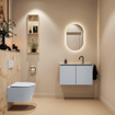 MONDIAZ TURE-DLUX Meuble toilette - 80cm - Clay - EDEN - vasque Frappe - position centrale - 1 trou de robinet SW1102686