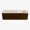 Mondiaz CIRO-DLUX Badkamermeubelset - 170x45x50cm - Solid surface wastafel Meli - 1 wasbak Rechts - 1 kraangat - 4 lades - Walnut SW1530511