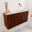 Mondiaz JOYA-DLUX 80cm toiletmeubel - kleur Ruby - Wastafel FAYE positie Rechts Zonder kraangat kleur Ostra. SW1423791