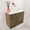 Mondiaz JOYA 50cm meuble de toilette - couleur Dusk - Vasque FAYE position Milieu Sans trou de robinet couleur Talc SW1421577