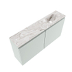 MONDIAZ TURE-DLUX Meuble toilette - 100cm - Greey - EDEN - vasque Glace - position droite - 1 trou de robinet SW1103307