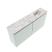 MONDIAZ TURE-DLUX meuble WC 100 cm Greey. Lavabo EDEN Glace position droite. Avec 1 trou de robinet. SW1103307