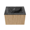 MONDIAZ KURVE-DLUX 60cm Meuble salle de bain - couleur Oak - 1 tiroir - vasque CLOUD centre - 1 trou de robinet - couleur Lava SW1138115