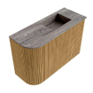 Mondiaz JOYA-DLUX 61.6cm toiletmeubel - ronding links kleur Oak - Wastafel FAYE positie Rechts Zonder kraangat kleur Oza. SW1424111