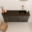 Mondiaz JOYA 91.6cm toiletmeubel - ronding links kleur Shadow - Wastafel FAYE positie Rechts Zonder kraangat kleur Urban. SW1421576