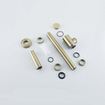 FugaFlow Efficiente Pietra Ensemble lave-mains - 40x22x10cm - céramique - trou de robinet à gauche - robinet de lave-mains laiton brossé PVD (or) - bonde - siphon abaissé - blanc brillant SW1483424