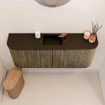 Mondiaz JOYA 103.2cm meuble de salle de bains - arrondis gauche et droite couleur Dusk - Vasque FAYE position Milieu 1 trou de robinet couleur Urban. SW1421708