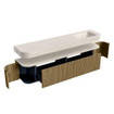 MONDIAZ THOR-DLUX Meuble de salle de bains - 200cm - arrondi gauche + droite - couleur Dusk - 2 tiroirs - 2 portes - Vasque suspendue CLOUD droite 1 trou de robinet couleur Meli SW1467110
