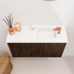 Mondiaz JOYA 70cm meuble de toilette - couleur Walnut - Vasque FAYE position Droite 1 trou de robinet couleur Talc. SW1421238