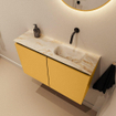 MONDIAZ TURE-DLUX Meuble toilette - 80cm - Ocher - EDEN - vasque Frappe - position droite - sans trou de robinet SW1102888
