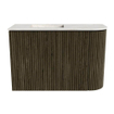 Mondiaz JOYA-DLUX 61.6cm toiletmeubel - ronding rechts kleur Shadow - Wastafel FAYE positie Links Zonder kraangat kleur Ostra. SW1423001