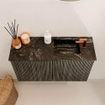 Mondiaz JOYA-DLUX 70cm toiletmeubel - kleur Shadow - Wastafel FAYE positie Rechts 1 kraangat kleur Lava. SW1422824