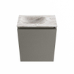 MONDIAZ TURE-DLUX Meuble toilette - 40cm - Smoke - EDEN - vasque Glace - position gauche - sans trou de robinet SW1103544