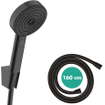 Hansgrohe Pulsify Support pommeau de douche avec douchette 3 jets Relaxation et flexible 160cm Noir mat SW651384