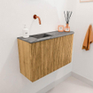 Mondiaz JOYA-DLUX 71.6cm meuble de toilette - arrondi droit couleur Chêne - Vasque FAYE position Gauche Sans trou de robinet couleur Sombra. SW1424271