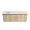 MONDIAZ TURE-DLUX Meuble toilette - 120cm - Washed Oak - EDEN - vasque Opalo - position gauche - 1 trou de robinet SW1104648