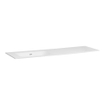 BRAUER Glacier wastafel asymmetrisch - 160x46x2cm - - 1 wasbak - links 0 kraangaten- fine stone - hoogglans wit SW208941