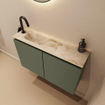 MONDIAZ TURE-DLUX 80cm toiletmeubel Army. EDEN wastafel Frappe positie links. Met 1 kraangat. SW1102652