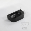 QeramiQ Blend Lavabo pour WC - 40x22x12cm - Droite - Strié - semi-circulaire - 1 trou de robinet - Céramique - Noir mat SW1209544