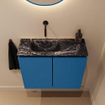 MONDIAZ TURE-DLUX Meuble toilette - 60cm - Jeans - EDEN - vasque Lava - position gauche - sans trou de robinet SW1103845