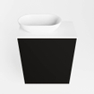 Mondiaz fowy armoire de toilette 40x50x23cm urban matt 1 trou pour robinet vasque : gauche 1 porte solid surface avec top mdf couleur vasque : blanc/noir SW760831