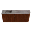 Mondiaz JOYA-DLUX 101.6cm toiletmeubel - ronding rechts kleur Ruby - Wastafel FAYE positie Links Zonder kraangat kleur Oza. SW1425546