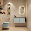 MONDIAZ TURE-DLUX Meuble toilette - 100cm - Greey - EDEN - vasque Frappe - position droite - sans trou de robinet SW1102771