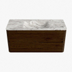 Mondiaz CIRO-DLUX Badkamermeubelset - 110x45x50cm - Solid surface wastafel Glace - 1 wasbak Midden - 1 kraangat - 2 lades - Walnut SW1530229