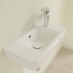 Villeroy & Boch O.novo Lave-main WC 50x14.5x13.5cm avec trop-plein 1 trou de robinet Blanc Alpin SW448395