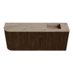 Mondiaz JOYA-DLUX 101.6cm toiletmeubel - ronding links kleur Walnut - Wastafel FAYE positie Rechts Zonder kraangat kleur Arena. SW1424373