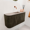 Mondiaz JOYA-DLUX Meuble de salle de bains 83.2cm - arrondis gauche et droite couleur Shadow - Vasque FAYE position Milieu Sans trou de robinet couleur Saba SW1425157