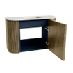 Mondiaz JOYA-DLUX Meuble de toilette 63,2 cm - arrondis gauche et droite couleur Dusk - Lavabo FAYE position Milieu Sans trou de robinet couleur Opalo SW1423359