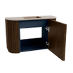 Mondiaz JOYA-DLUX Meuble de toilette 63.2cm - arrondi gauche et droite couleur Walnut - Vasque FAYE position Milieu Sans trou de robinet couleur Saba SW1424685