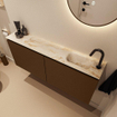MONDIAZ TURE-DLUX Meuble toilette - 120cm - Rust - EDEN - vasque Frappe - position droite - 1 trou de robinet SW1103018