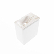 MONDIAZ TURE-DLUX Meuble de toilette 40 cm Talc. EDEN lavabo Frappe position gauche. Avec 1 trou de robinet. SW1102584
