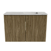 Mondiaz JOYA-DLUX 60cm meuble de salle de bains - couleur Dusk - Vasque FAYE position Droite Sans trou de robinet couleur Glace. SW1423149
